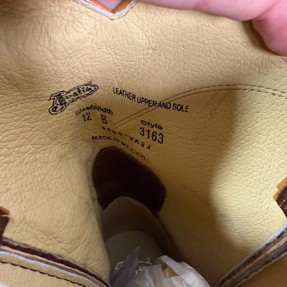 Justin Classic Mens Roper Leather Cowboy Boots Style 3163 Brown Size 12B Western - Picture 7 of 7